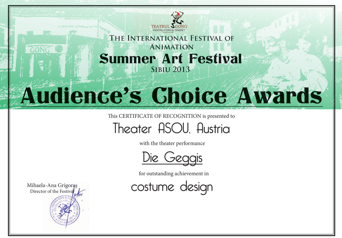 Audiences Choice Award Cosume Design